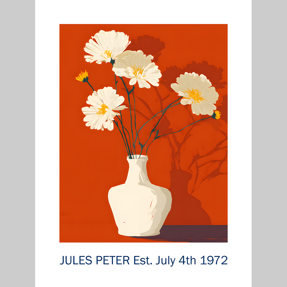 No.28 Personalised fine art flower print on museum gallery quality paper, customise the text to create a lifetime gift