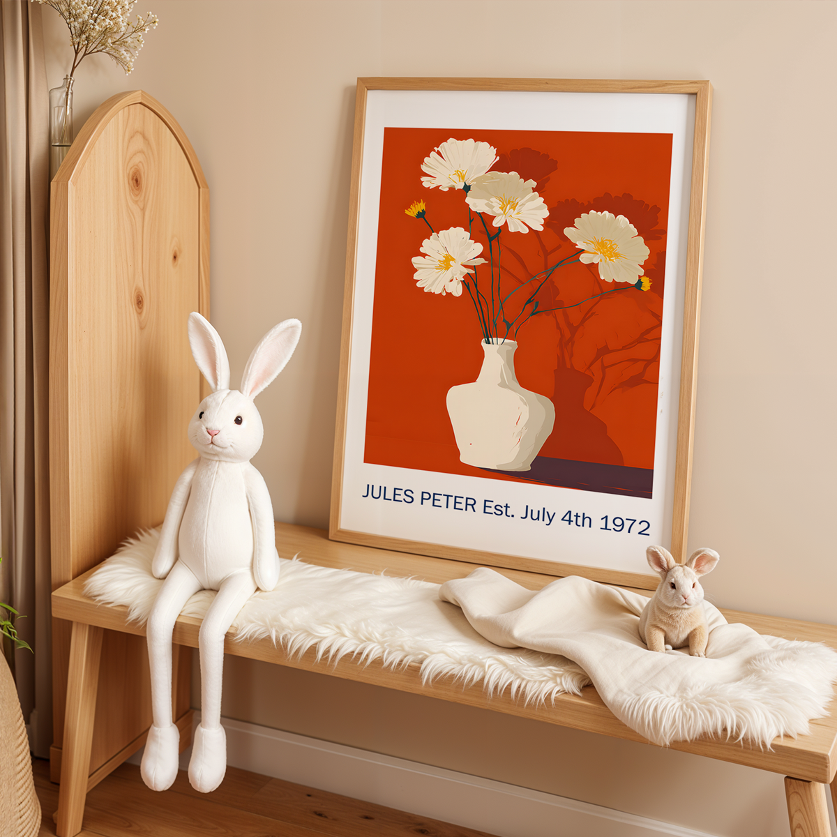 No.28 Personalised fine art flower print on museum gallery quality paper, customise the text to create a lifetime gift