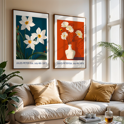 No.28 Personalised fine art flower print on museum gallery quality paper, customise the text to create a lifetime gift