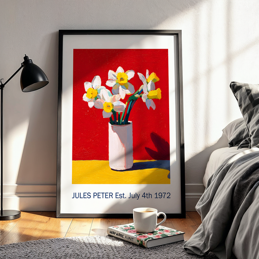 No.29 Personalised fine art flower print on museum gallery quality paper, customise the text to create a lifetime gift