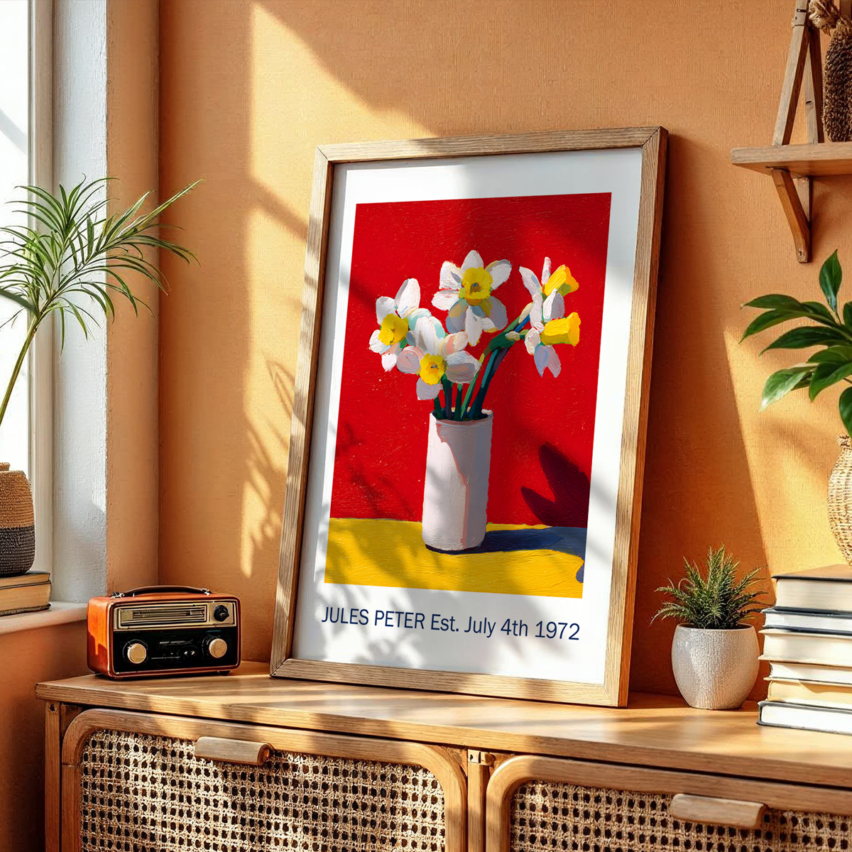 No.29 Personalised fine art flower print on museum gallery quality paper, customise the text to create a lifetime gift