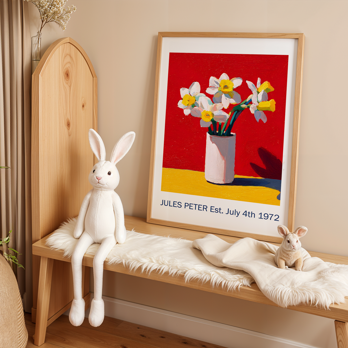 No.29 Personalised fine art flower print on museum gallery quality paper, customise the text to create a lifetime gift