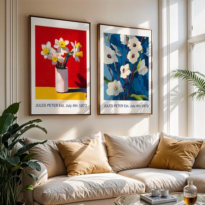 No.29 Personalised fine art flower print on museum gallery quality paper, customise the text to create a lifetime gift