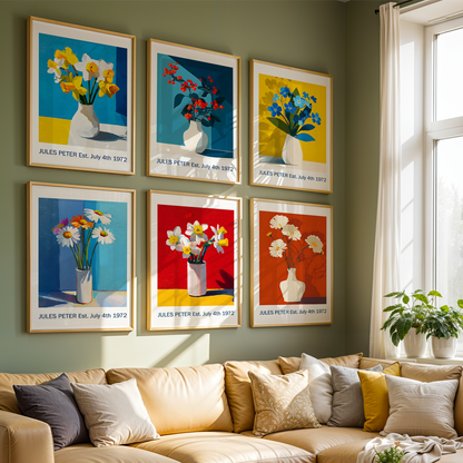 No.30 Personalised fine art flower print on museum gallery quality paper, customise the text to create a lifetime gift