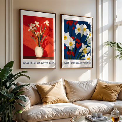 No.31 Personalised fine art flower print on museum gallery quality paper, customise the text to create a lifetime gift