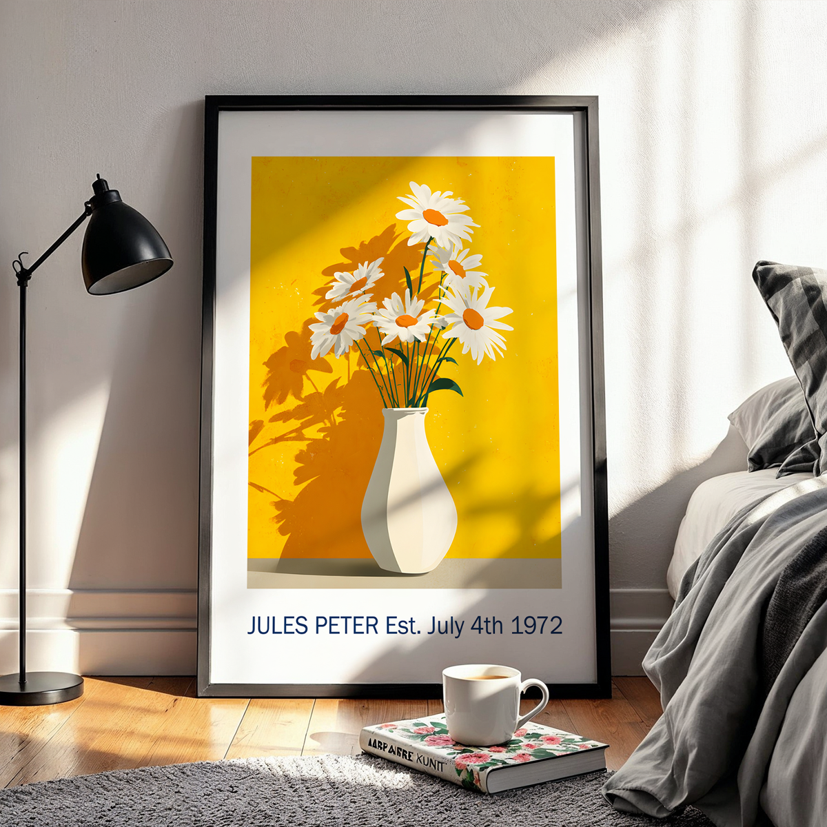 No.32 Personalised fine art flower print on museum gallery quality paper, customise the text to create a lifetime gift