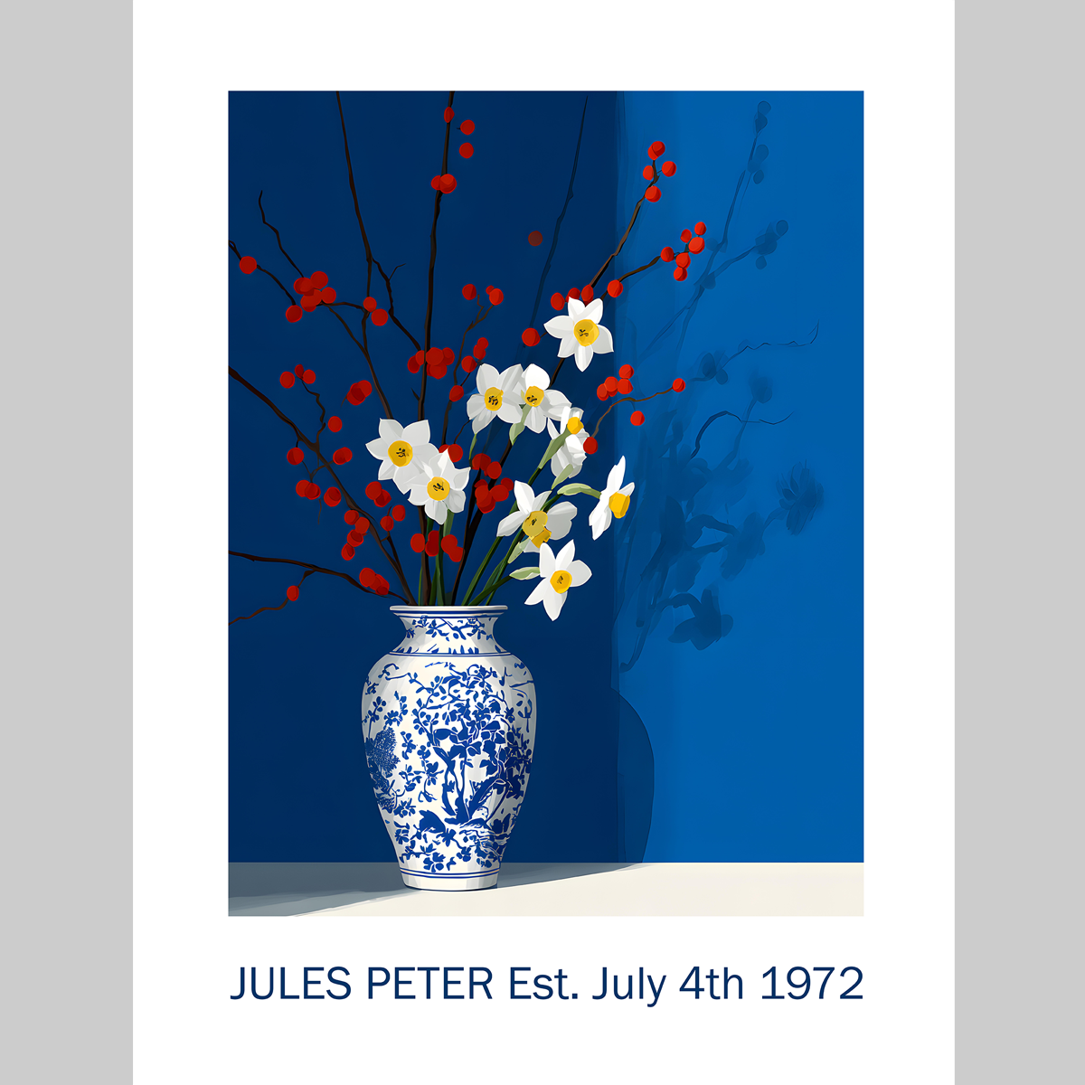 No.33 Personalised fine art flower print on museum gallery quality paper, customise the text to create a lifetime gift