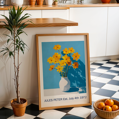 No.34 Personalised fine art flower print on museum gallery quality paper, customise the text to create a lifetime gift