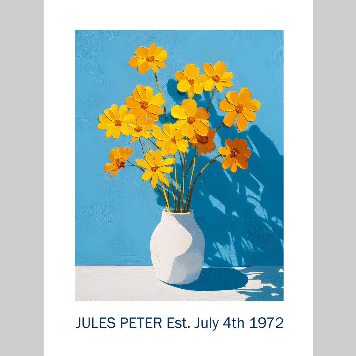 No.34 Personalised fine art flower print on museum gallery quality paper, customise the text to create a lifetime gift
