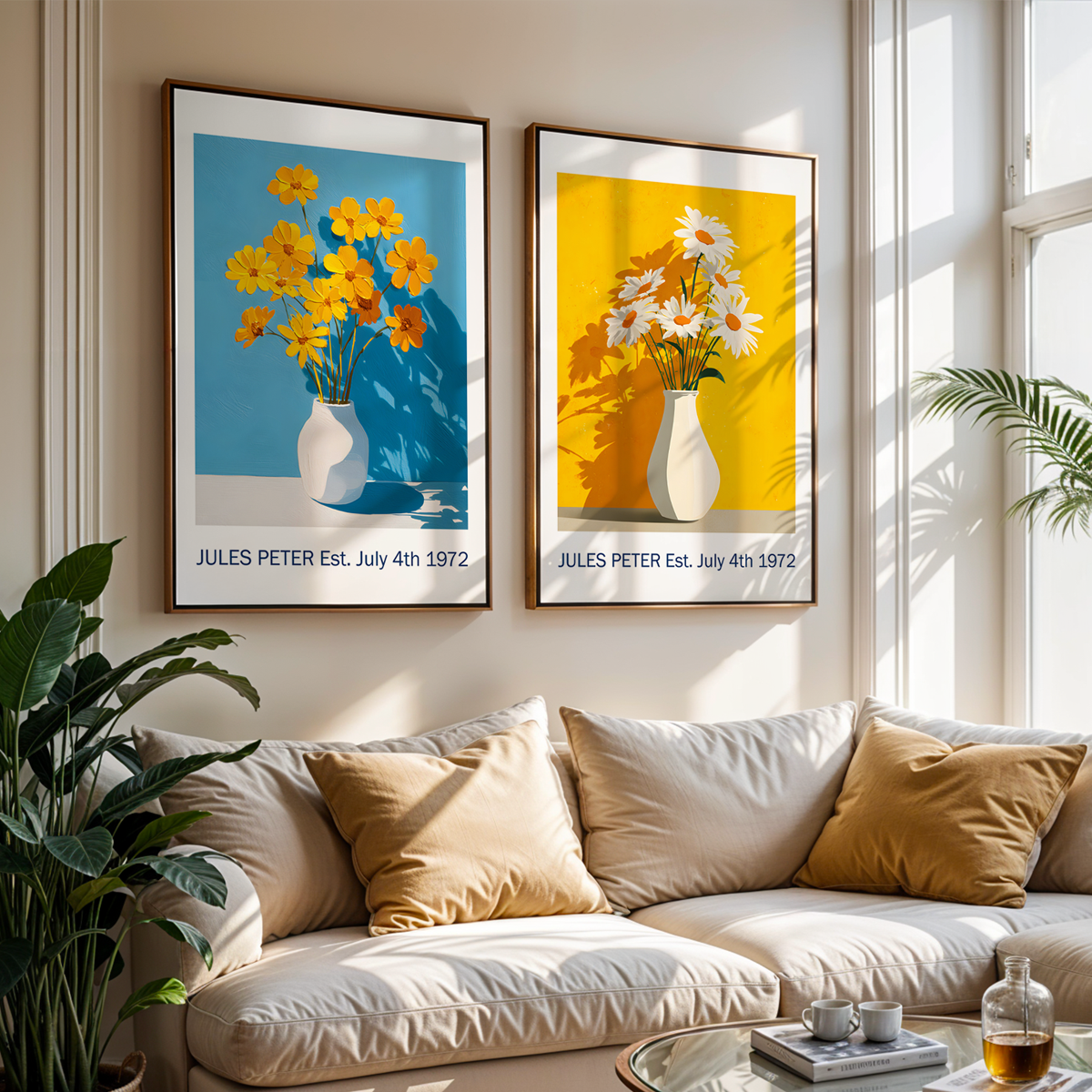 No.34 Personalised fine art flower print on museum gallery quality paper, customise the text to create a lifetime gift