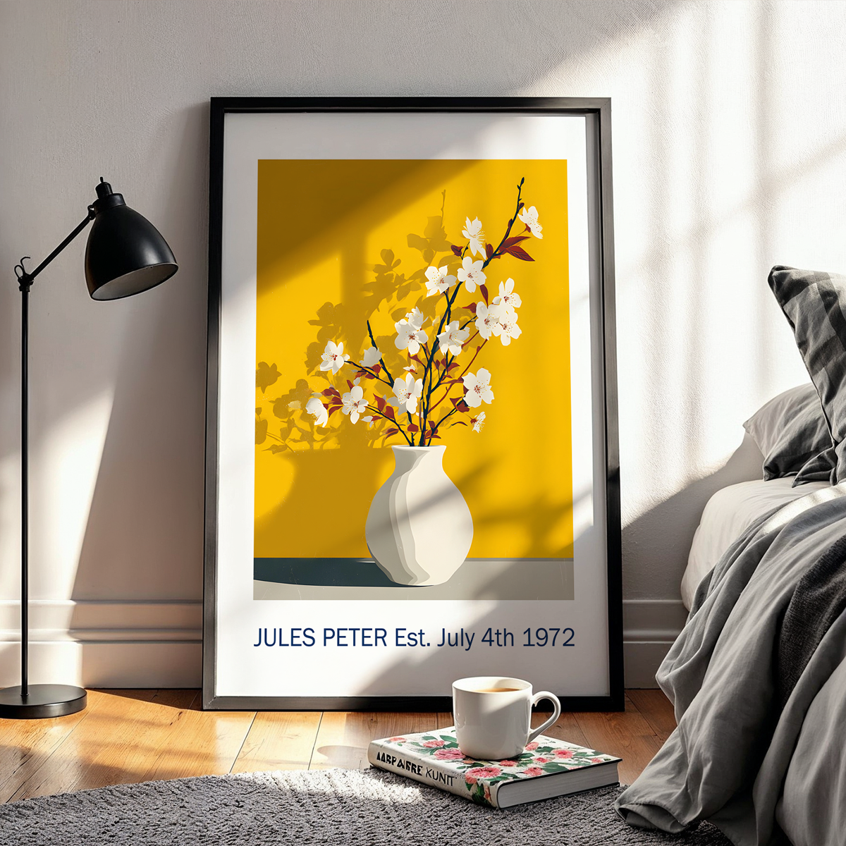 No.35 Personalised fine art flower print on museum gallery quality paper, customise the text to create a lifetime gift
