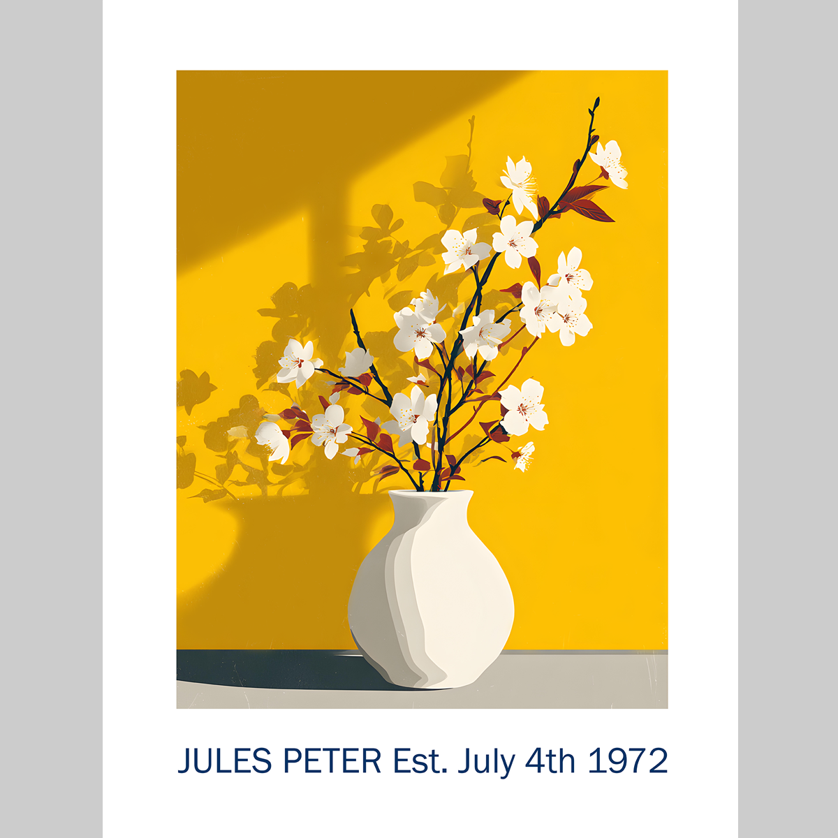No.35 Personalised fine art flower print on museum gallery quality paper, customise the text to create a lifetime gift