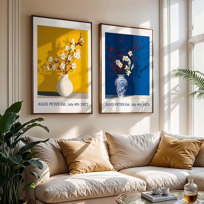 No.35 Personalised fine art flower print on museum gallery quality paper, customise the text to create a lifetime gift