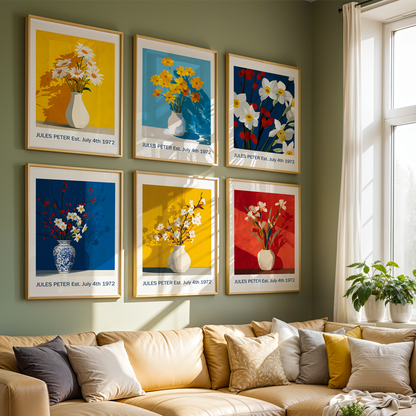 No.36 Personalised fine art flower print on museum gallery quality paper, customise the text to create a lifetime gift