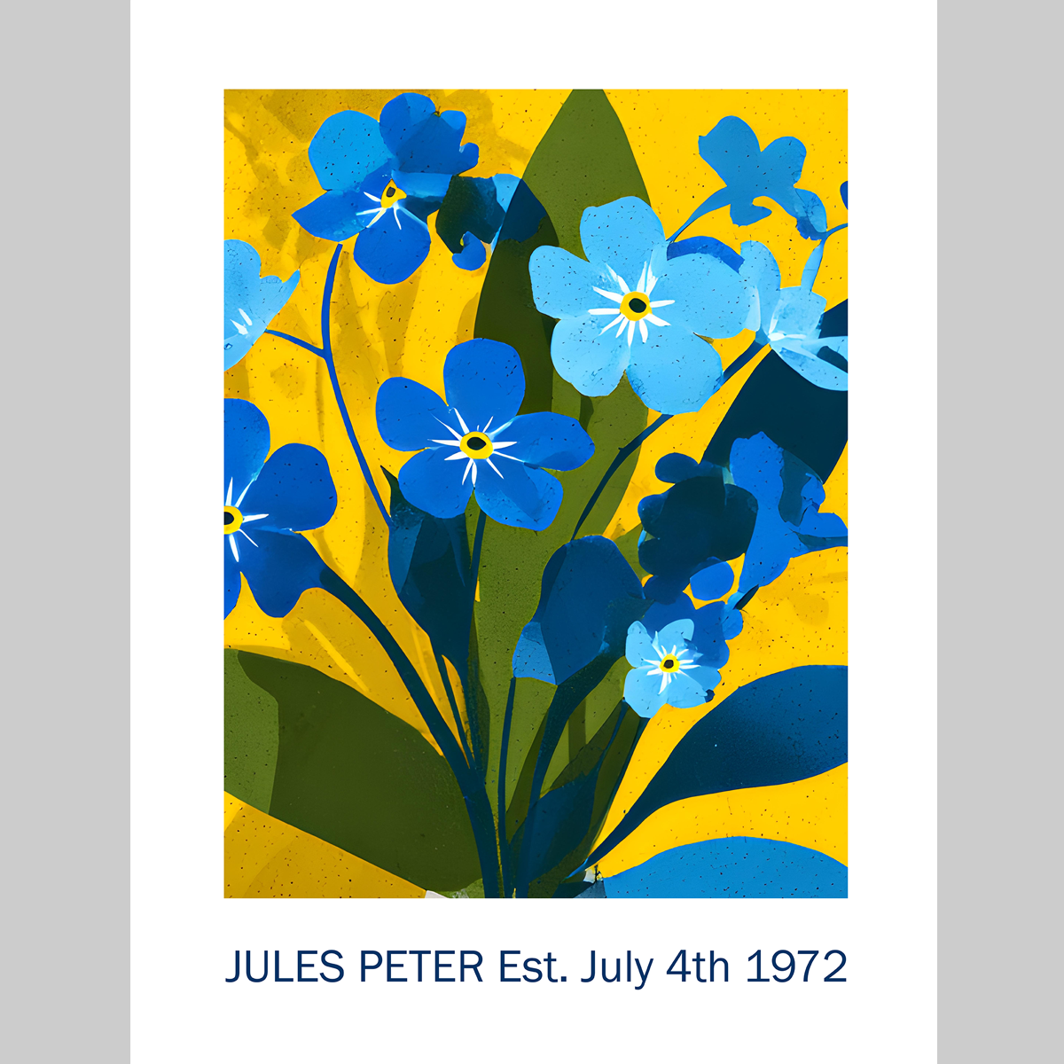 No.37 Personalised fine art flower print on museum gallery quality paper, customise the text to create a lifetime gift
