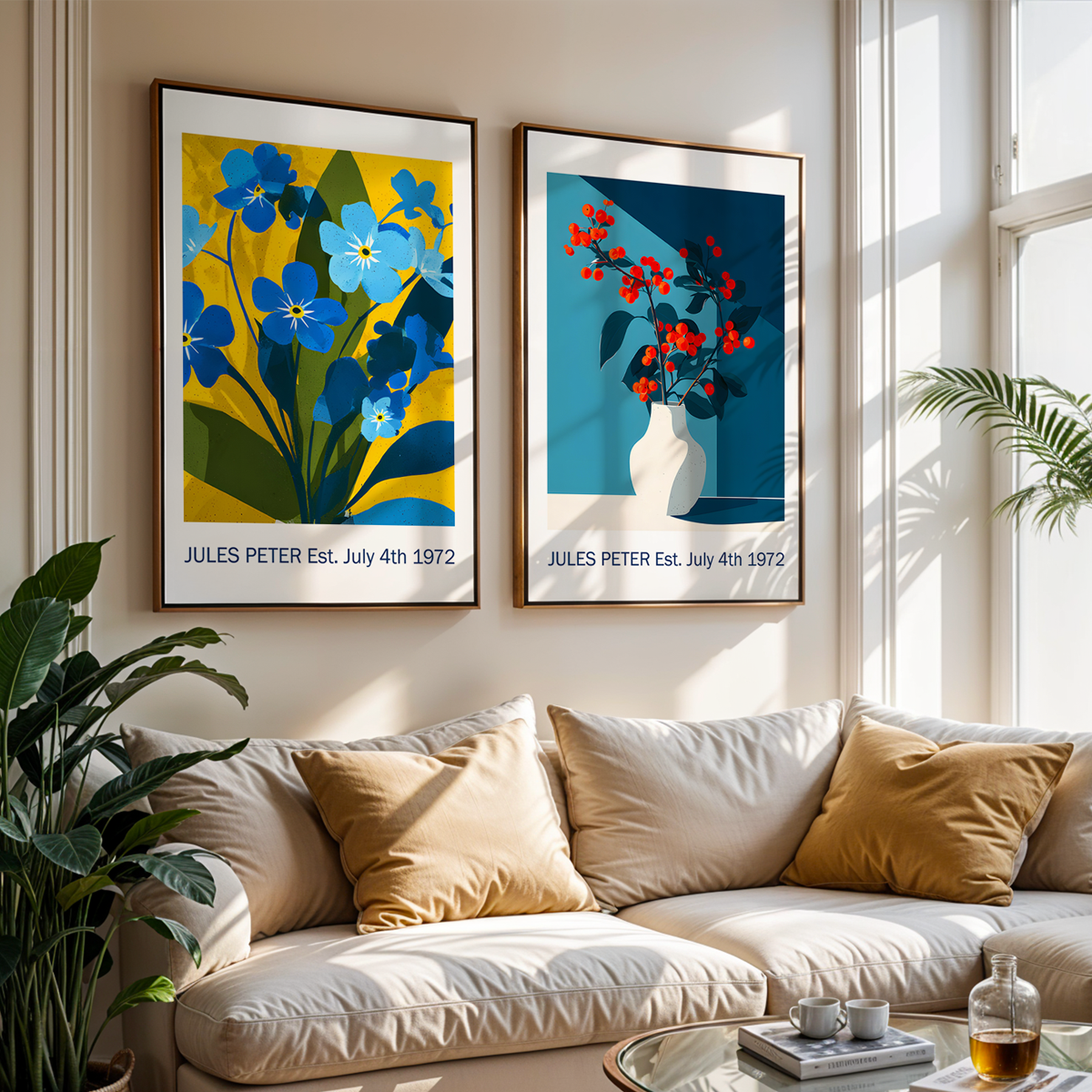 No.37 Personalised fine art flower print on museum gallery quality paper, customise the text to create a lifetime gift