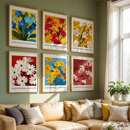 No.38 Personalised fine art flower print on museum gallery quality paper, customise the text to create a lifetime gift