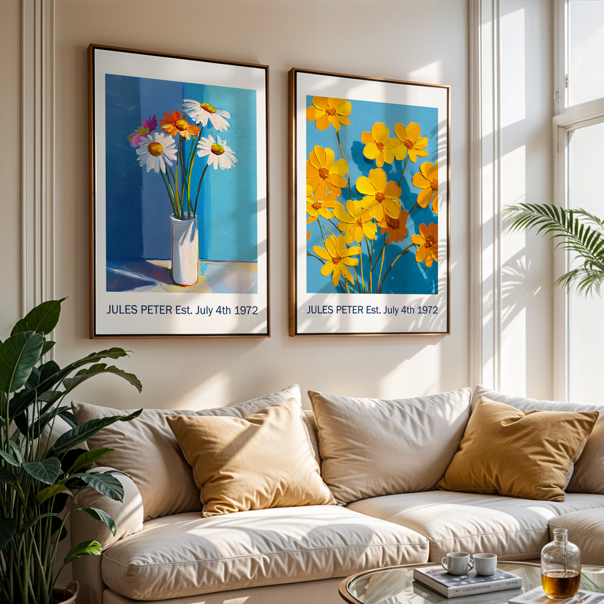No.38 Personalised fine art flower print on museum gallery quality paper, customise the text to create a lifetime gift
