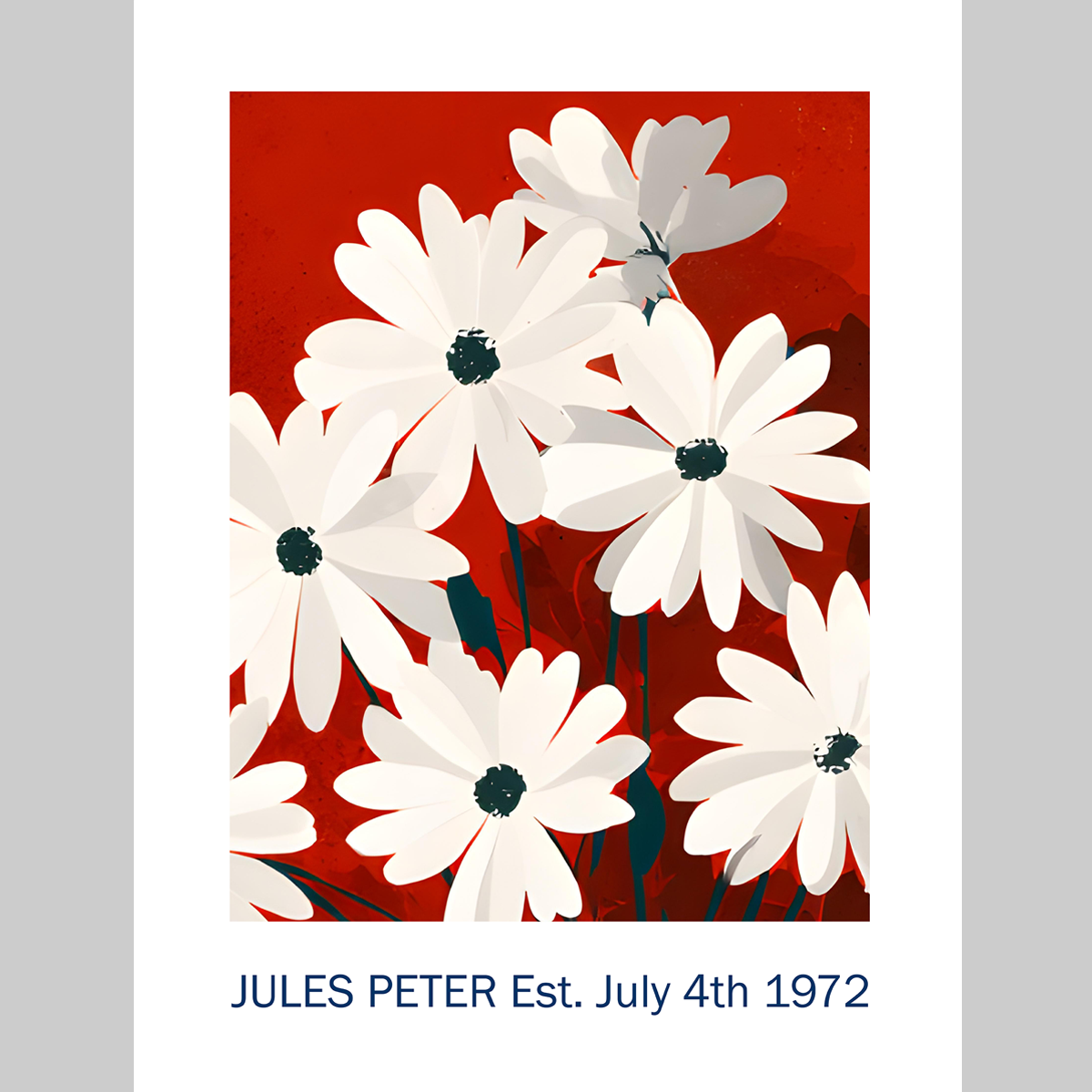 No.39 Personalised fine art flower print on museum gallery quality paper, customise the text to create a lifetime gift