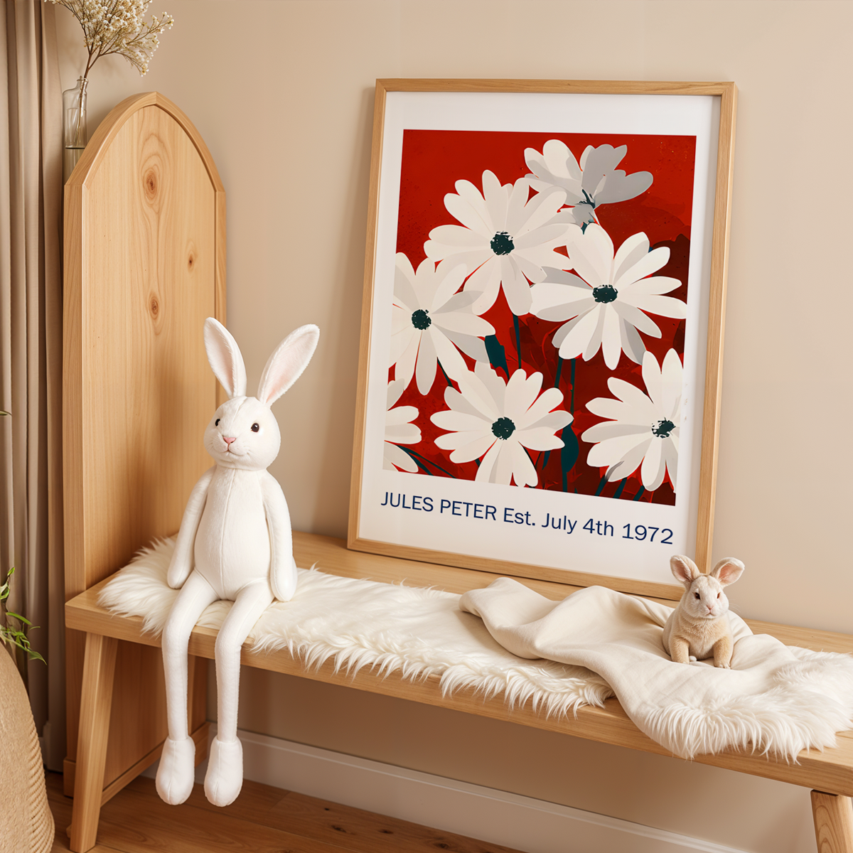 No.39 Personalised fine art flower print on museum gallery quality paper, customise the text to create a lifetime gift