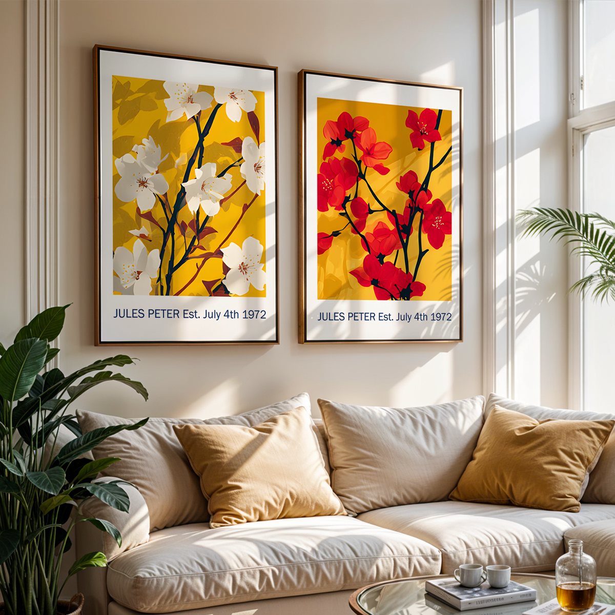 No.40 Personalised fine art flower print on museum gallery quality paper, customise the text to create a lifetime gift