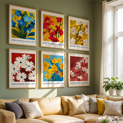 No.41 Personalised fine art flower print on museum gallery quality paper, customise the text to create a lifetime gift