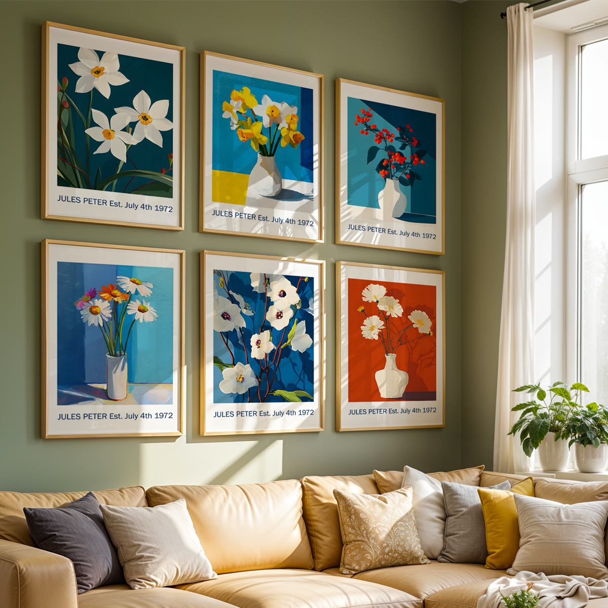 No.42 Personalised fine art flower print on museum gallery quality paper, customise the text to create a lifetime gift