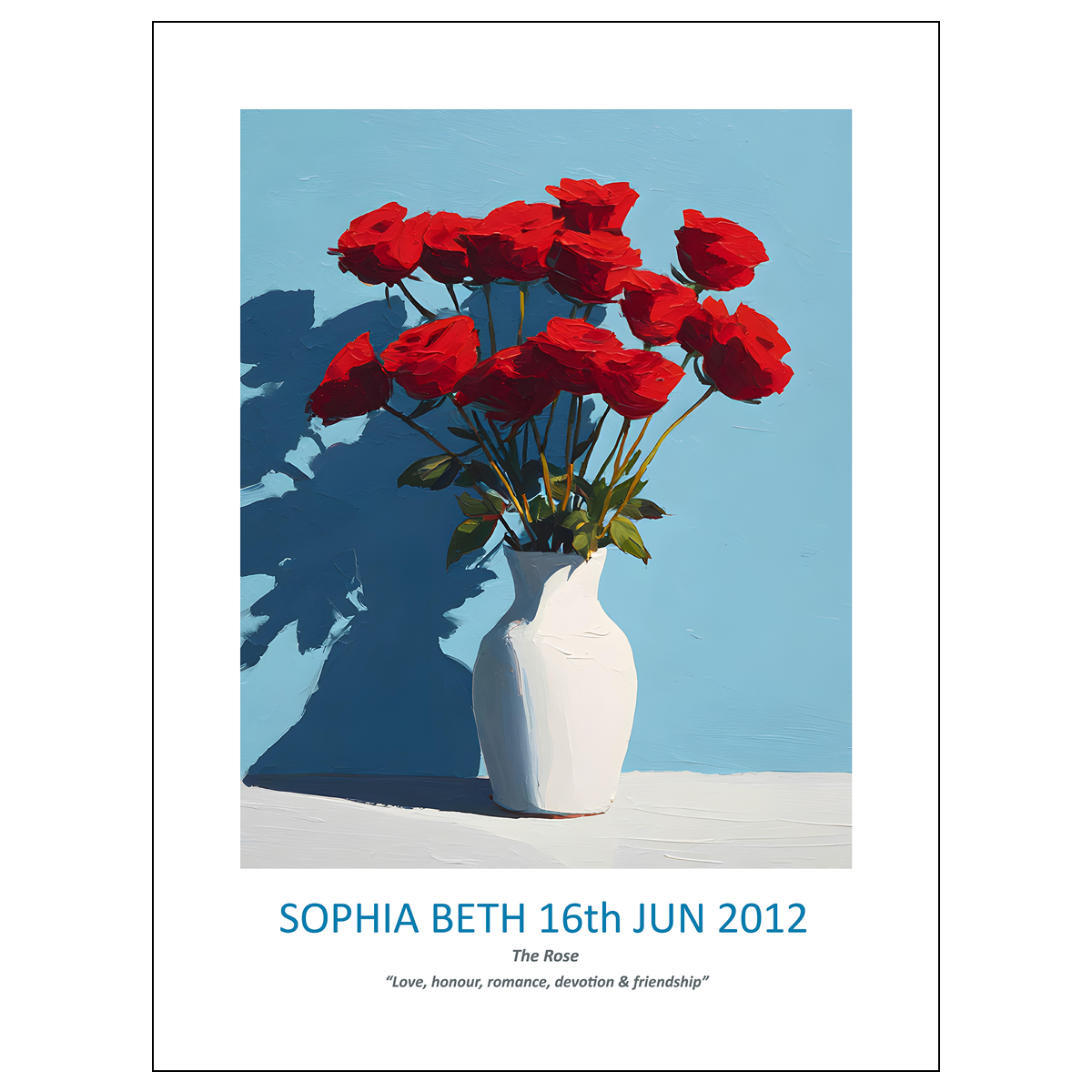 No.06 June Roses – Personalised Birth Month Flower Fine Art Print on Museum-Quality Paper