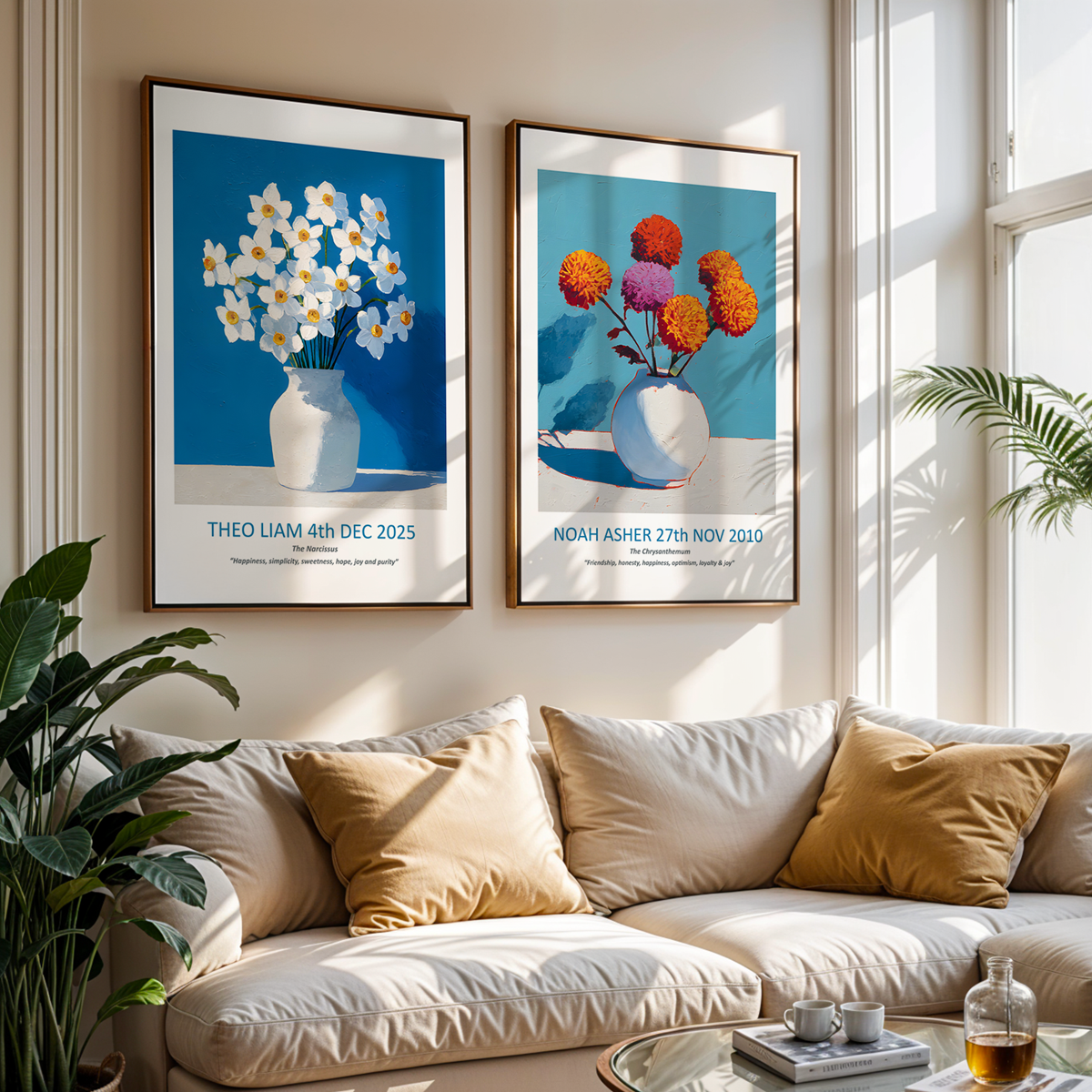 No.12 December Narcissus – Personalised Birth Month Flower Fine Art Print on Museum-Quality Paper