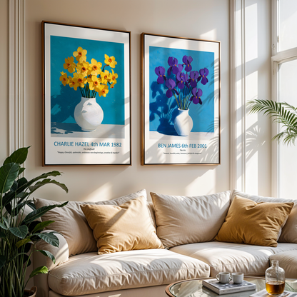 No.03 March Daffodils – Personalised Birth Month Flower Fine Art Print on Museum-Quality Paper