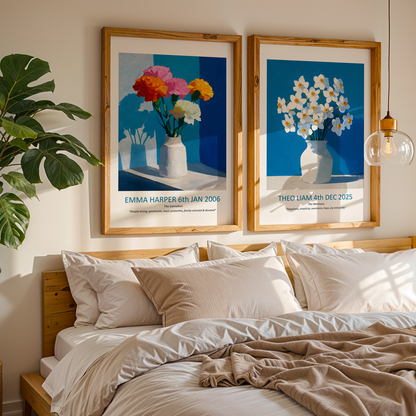 No.01 January Carnations – Personalised Birth Month Flower Fine Art Print on Museum-Quality Paper