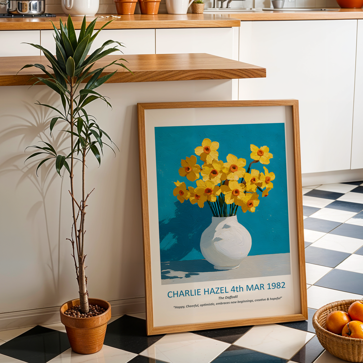 No.03 March Daffodils – Personalised Birth Month Flower Fine Art Print on Museum-Quality Paper