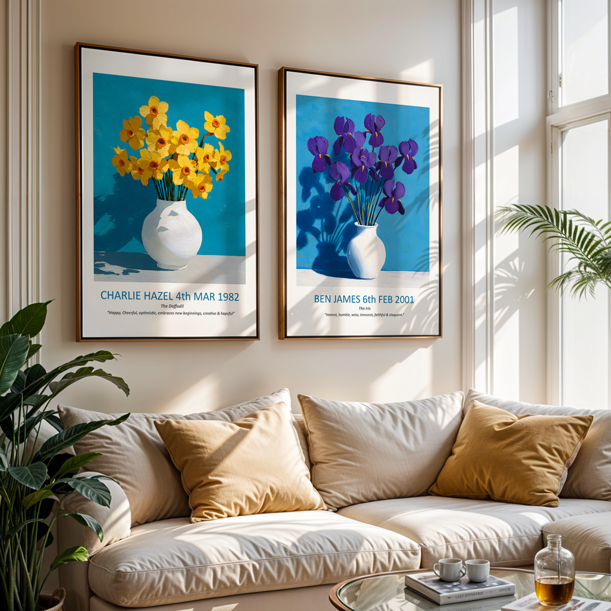 No.02 February Irises – Personalised Birth Month Flower Fine Art Print on Museum-Quality Paper