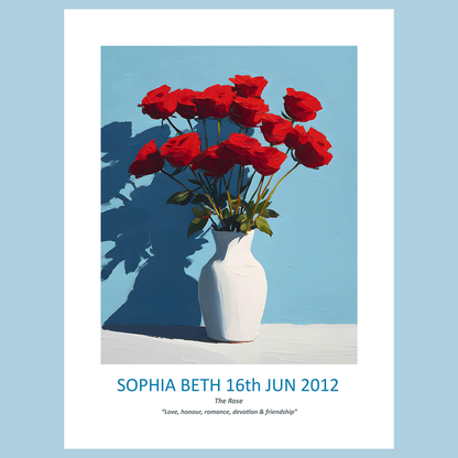 No.06 June Roses – Personalised Birth Month Flower Fine Art Print on Museum-Quality Paper