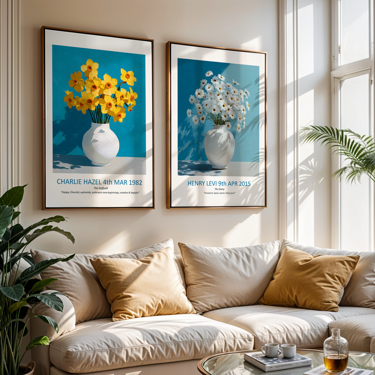 No.04 April Daisies – Personalised Birth Month Flower Fine Art Print on Museum-Quality Paper