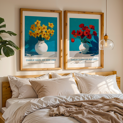 No.03 March Daffodils – Personalised Birth Month Flower Fine Art Print on Museum-Quality Paper