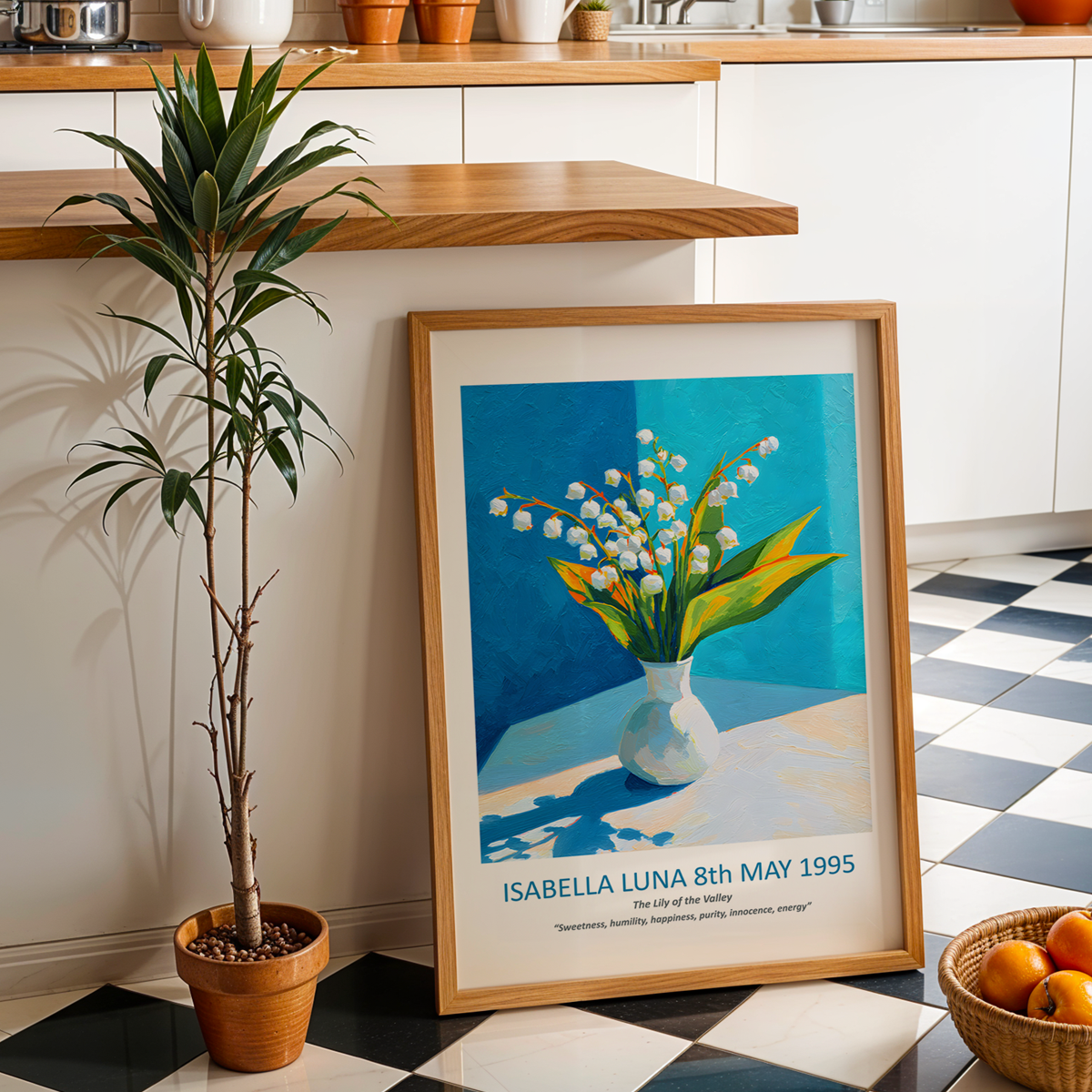 No.05 May Lily of the Valley – Personalised Birth Month Flower Fine Art Print on Museum-Quality Paper