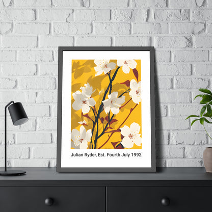 No.58 Personalised fine art flower print on museum gallery quality paper in high quality black wooden frame
