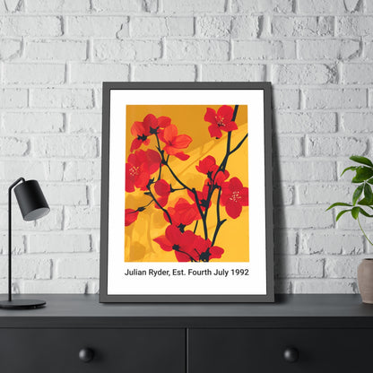 No.59 Personalised fine art flower print on museum gallery quality paper in high quality black wooden frame