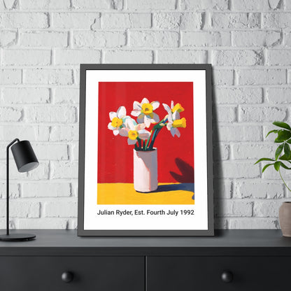 No.47 Personalised fine art flower print on museum gallery quality paper in high quality black wooden frame