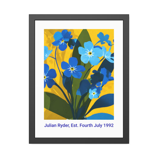 No.55 Personalised fine art flower print on museum gallery quality paper in high quality black wooden frame