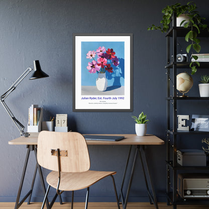 No.22 "October Cosmos", Personalised, birth month flower, fine art print on museum grade paper in high quality black wooden frame