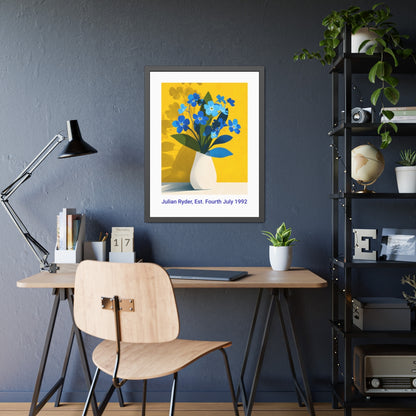 No.48 Personalised fine art flower print on museum gallery quality paper in high quality black wooden frame