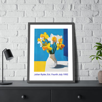 No.43 Personalised fine art flower print on museum gallery quality paper in high quality black wooden frame