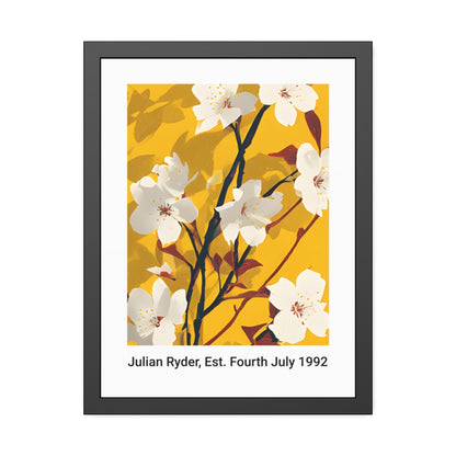 No.58 Personalised fine art flower print on museum gallery quality paper in high quality black wooden frame