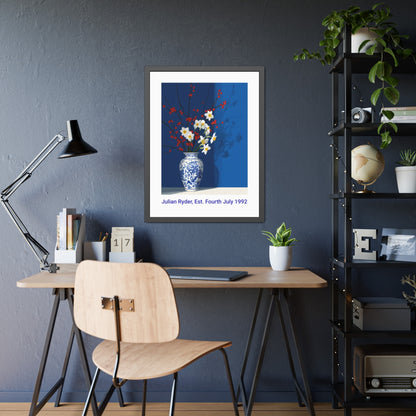 No.51 Personalised fine art flower print on museum gallery quality paper in high quality black wooden frame