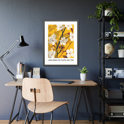 No.58 Personalised fine art flower print on museum gallery quality paper in high quality black wooden frame