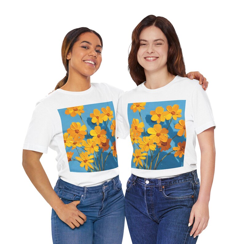 No.86 Floral Fine Art T-Shirt, Premium Quality Tee with YOUR Personalized Quote on Back