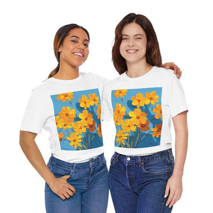 No.86 Floral Fine Art T-Shirt, Premium Quality Tee with YOUR Personalized Quote on Back