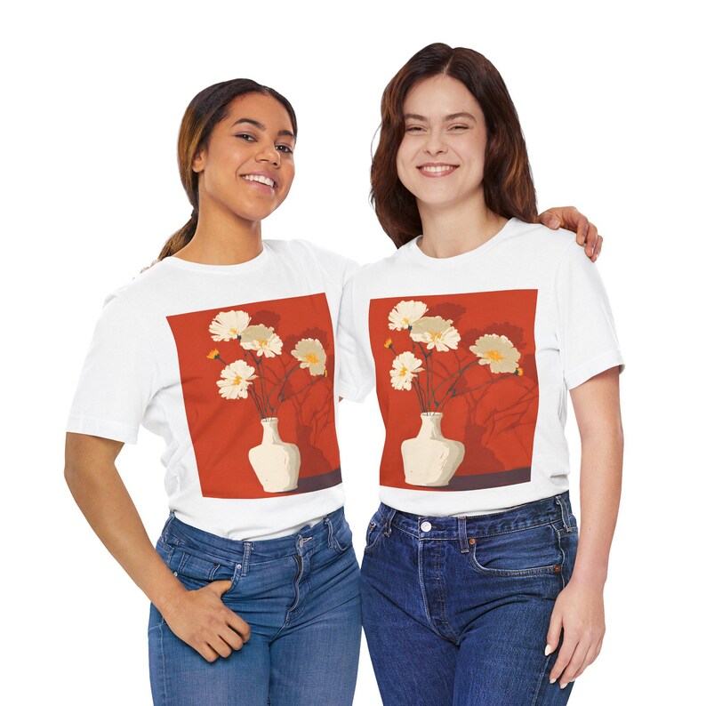 No.76 Floral Fine Art T-Shirt, Premium Quality Tee with YOUR Personalized Quote on Back